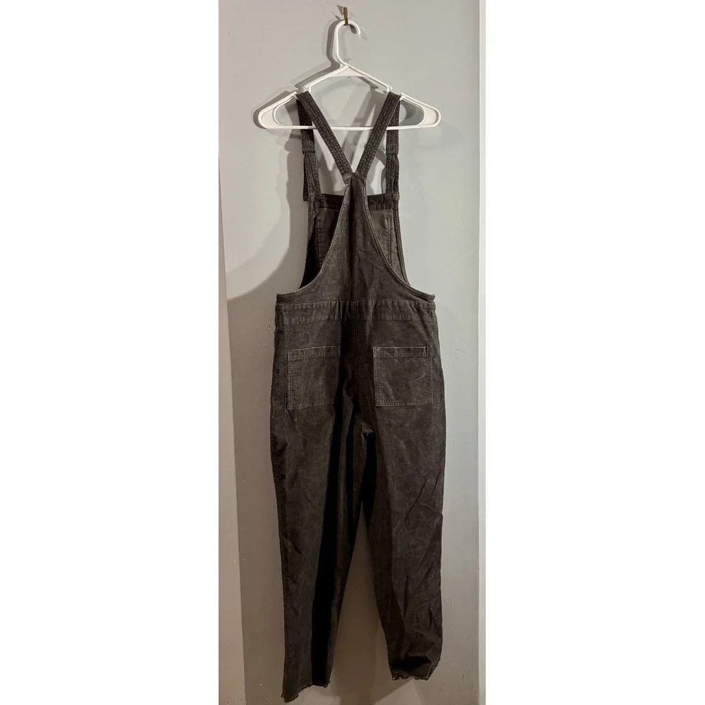 Aerie Womens Werk & Play black corduroy overalls oversized XS‎